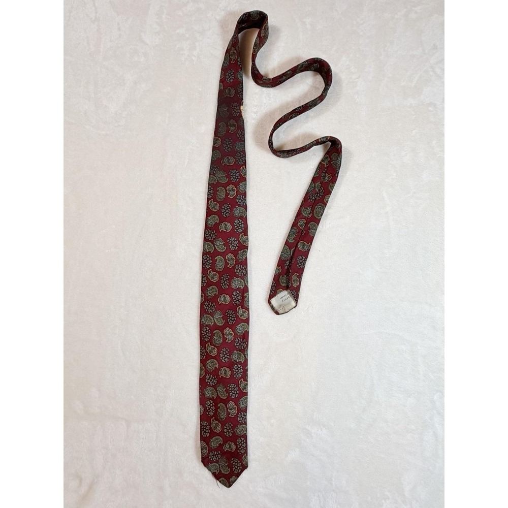 VTG Liberty of London Men's Paisley Silk Tie Red Green Yellow Blue Woven Pointed